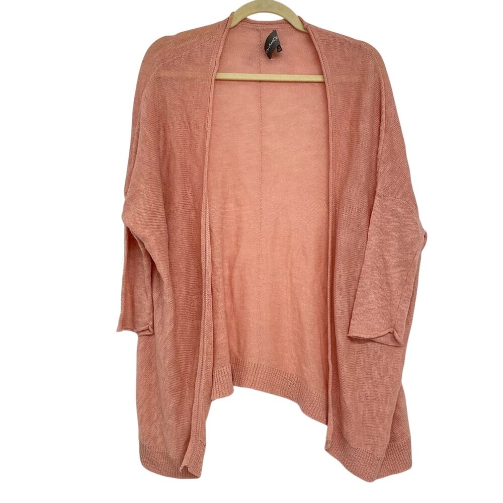 Michael Stars Coral Short Sleeve Open Front Knit Cardigan Sweater Womens M